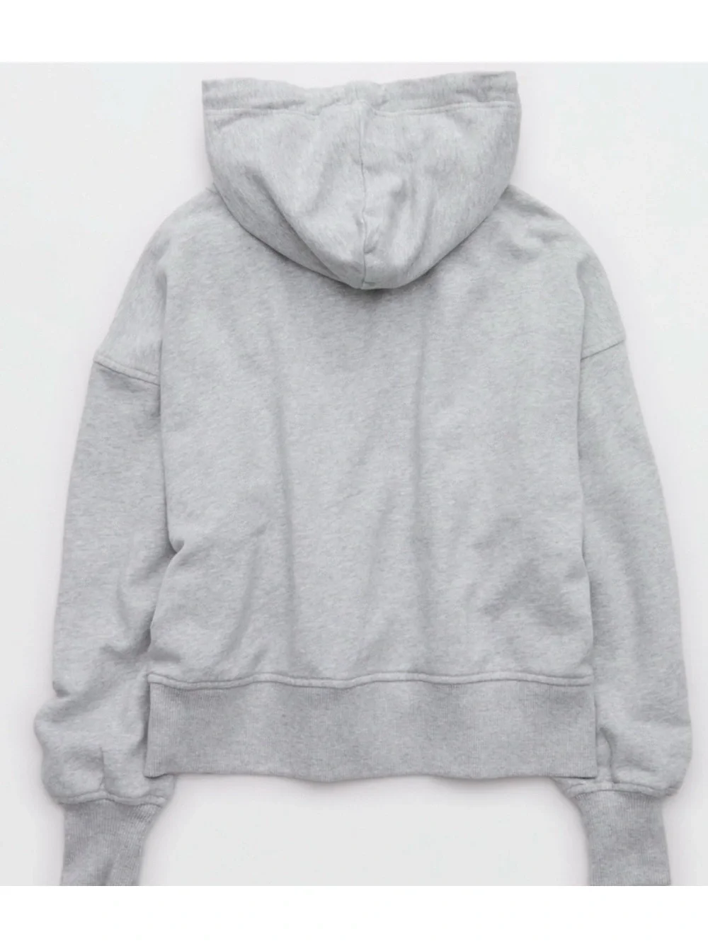 aerie Light Gray Jeweled neck croppe Hoodie